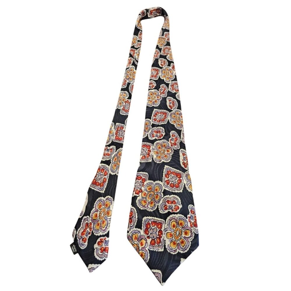 John Weitz Silk Necktie floral black‎